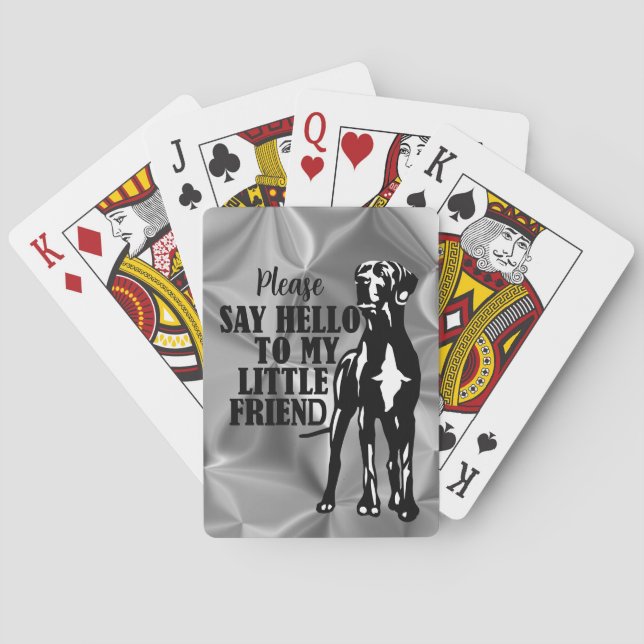 Baraja De Cartas Gran danés blanco y negro  (Reverso)