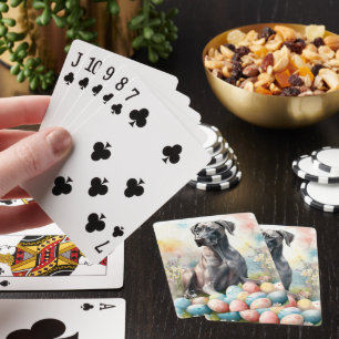 Baraja De Cartas Gran danés con huevos de Pascua