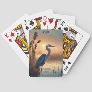 Baraja De Cartas Gran garza azul al amanecer