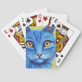 Baraja De Cartas Gran gato azul.