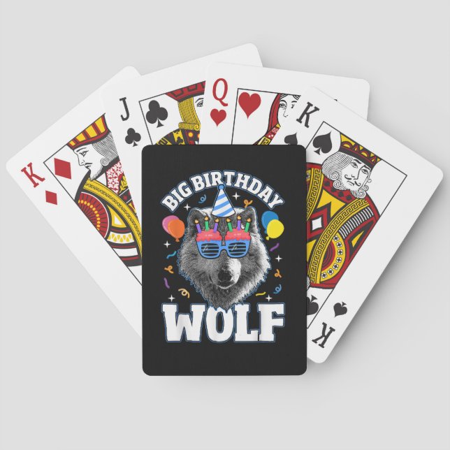 Baraja De Cartas Gran Lobo de Cumpleaños para Lobos (Reverso)