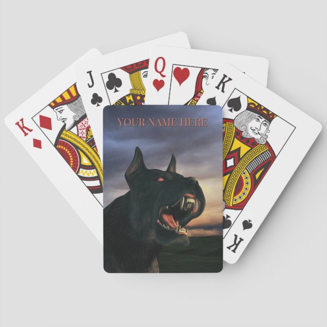 Baraja De Cartas Gran perro negro (Reverso)