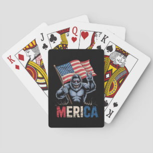 Baraja De Cartas Gran pie de América Roca Bandera Americana Patriót
