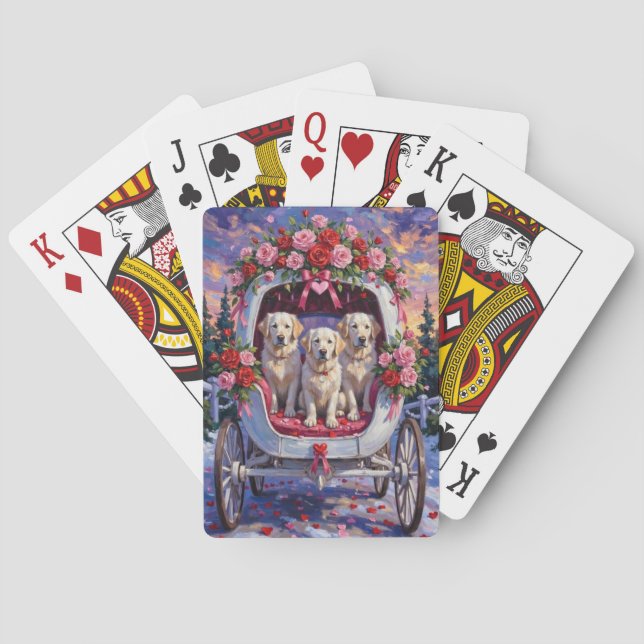 Baraja De Cartas Gran Pirineo Perro Día de San Valentín  (Reverso)