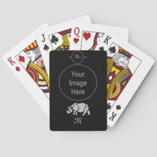 Baraja De Cartas Gran rinoceronte indio Monograma de rinoceronte de