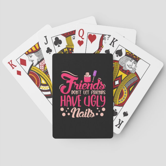 Baraja De Cartas Grandes amigos con uñas feas (Reverso)
