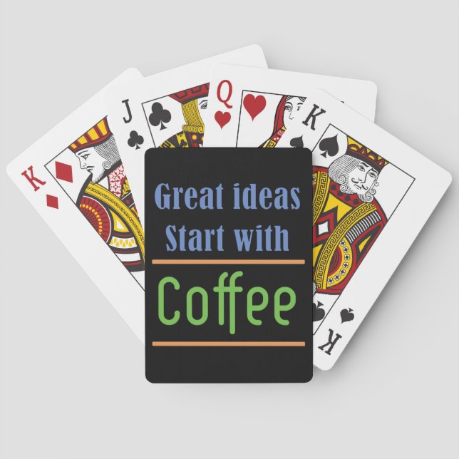 Baraja De Cartas Grandes ideas Empiecen con el café (Reverso)