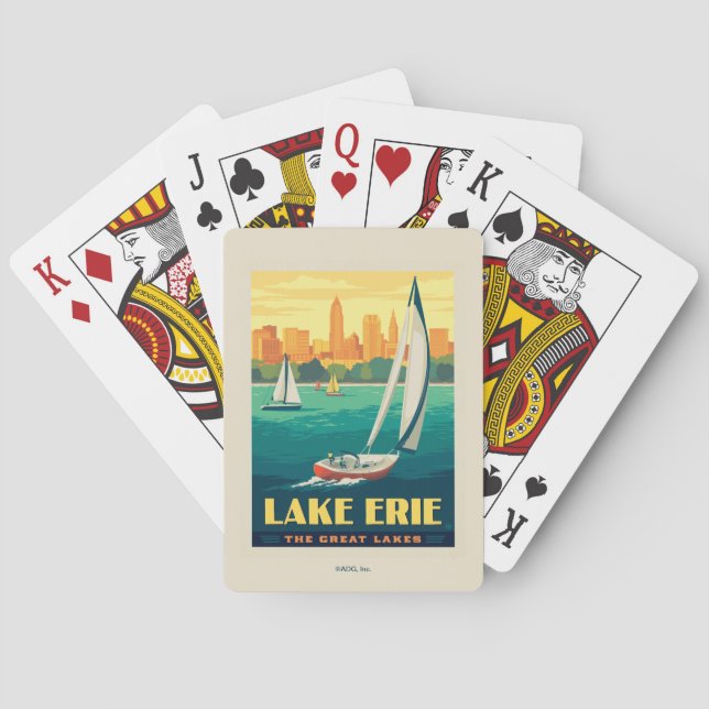 Baraja De Cartas Grandes Lagos | Lago Erie (Reverso)