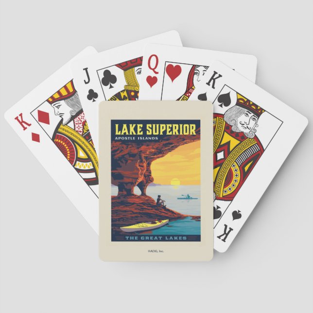 Baraja De Cartas Grandes Lagos | Lago Superior (Reverso)