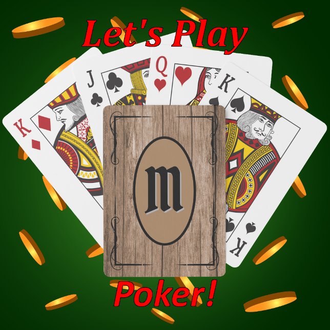 Baraja De Cartas Granero Marrón Rústico Monograma Personalizado (Subido por el creador)