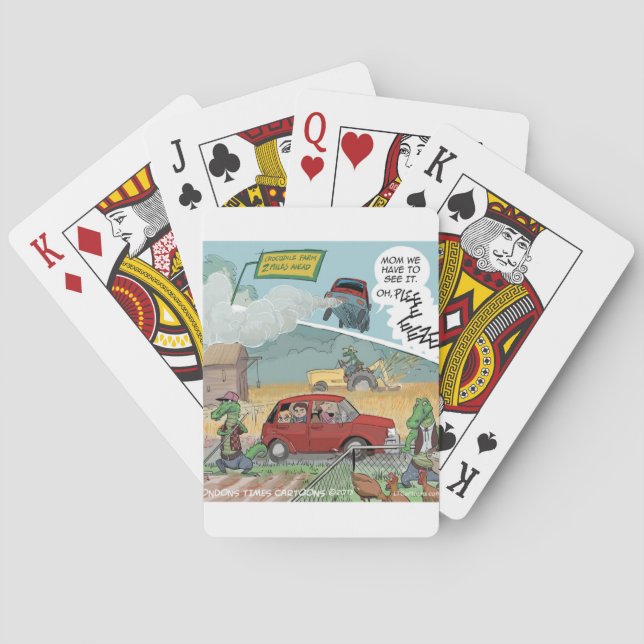 Baraja De Cartas Granja de cocodrilos divertida (Reverso)