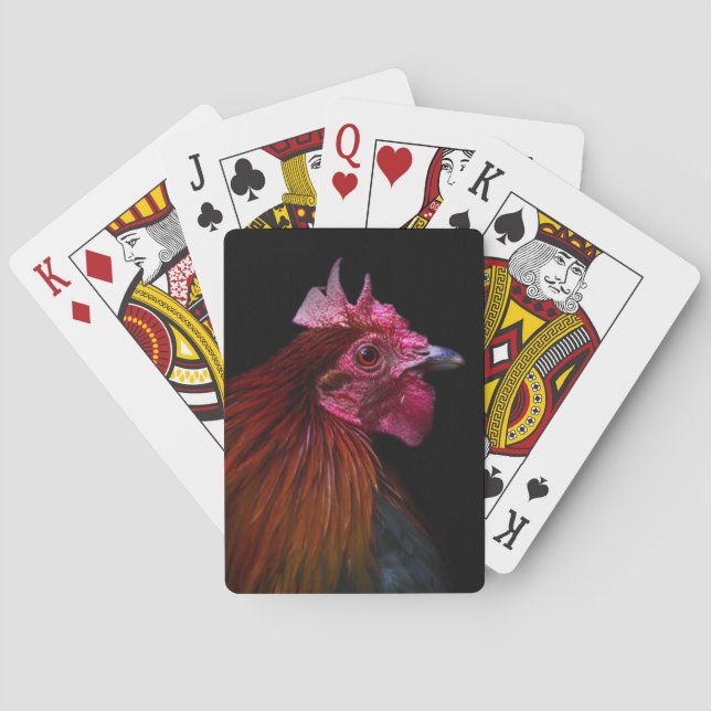 Baraja De Cartas Granjas | Disparo de cabeza de gallo (Reverso)