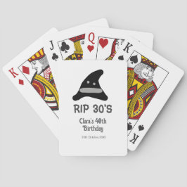 Baraja De Cartas Gray black RIP 30's 40th birthday witch hat hallow