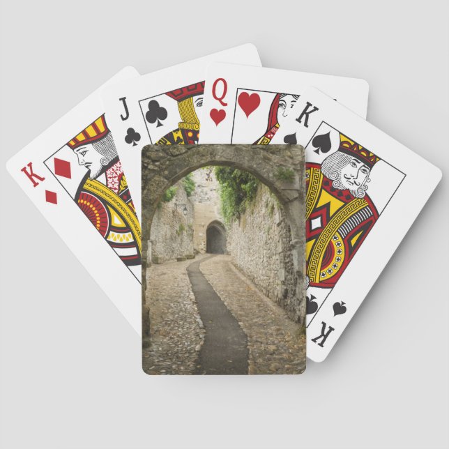 Baraja De Cartas Gray Cobblestone street, Francia (Reverso)