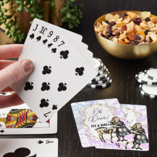 Baraja De Cartas Gray Damask Purple Alice Oh Deer Baby Girl