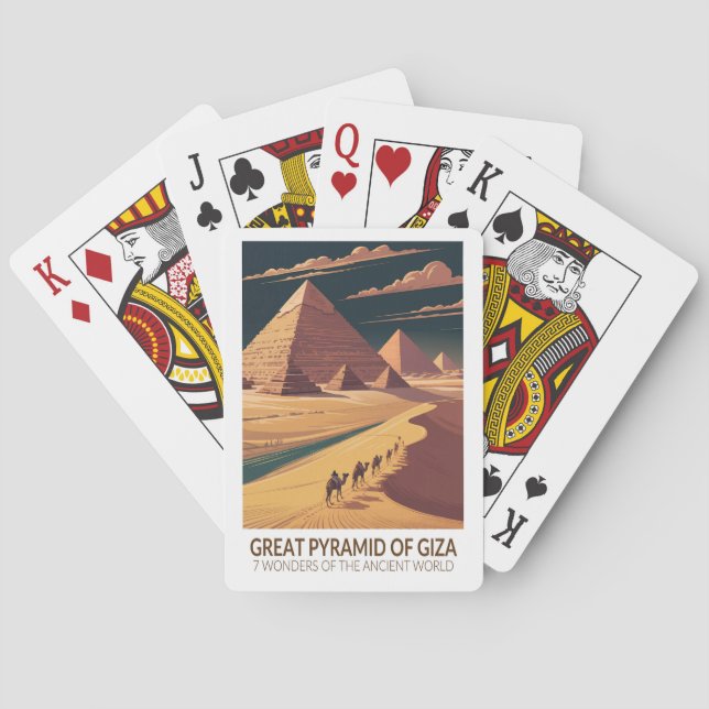 Baraja De Cartas Great Pyramid of Giza Seven Wonders of the World (Reverso)