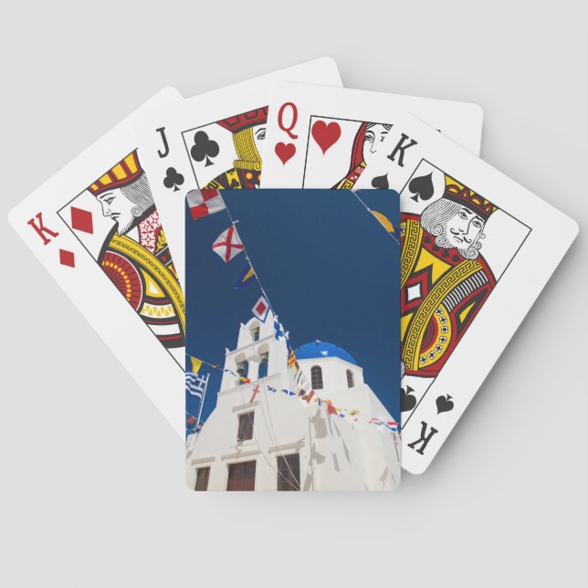 Baraja De Cartas Grecia e isla griega de Santorini ciudad de Oia 4 (Reverso)
