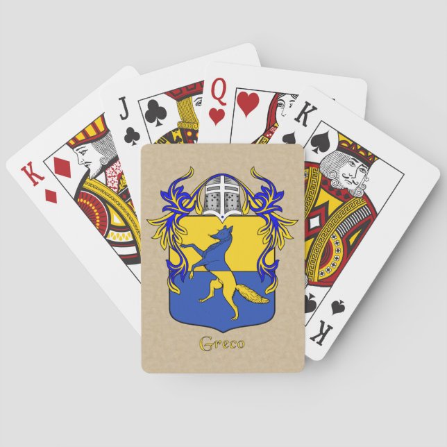 Baraja De Cartas Greco Heraldic Shield y Mantle (Reverso)
