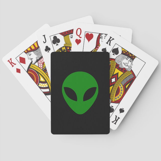 Baraja De Cartas Green Alien Head (Reverso)