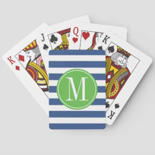 Baraja De Cartas Green and Blue Stripes Custom Monogram