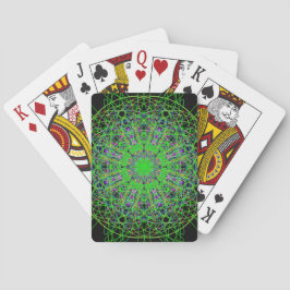 Baraja De Cartas Green Black Kaleidoscope Mandala Art