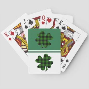 Baraja De Cartas Green Buffalo Plaid Shamrock