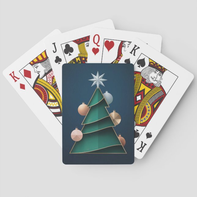 Baraja De Cartas Green Christmas Tree Vector Card Deck (Reverso)