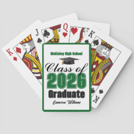 Baraja De Cartas Green Class of 2026 Custom Graduation Party