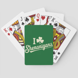 Baraja De Cartas Green Funny Irish Patty's Shamrock Saint Patricks