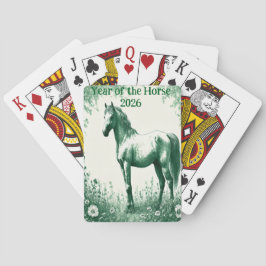 Baraja De Cartas Green Horse Toile de Jouy Customized Playing Cards