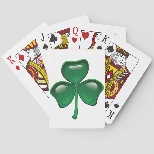 Baraja De Cartas Green Shamrock Three-Leaf Clover (Reverso)
