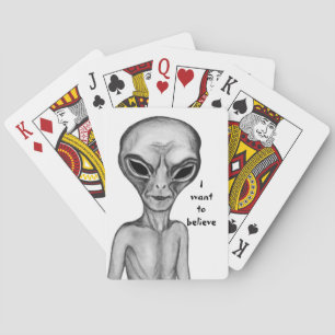 Baraja De Cartas Grey Alien , quiero creer
