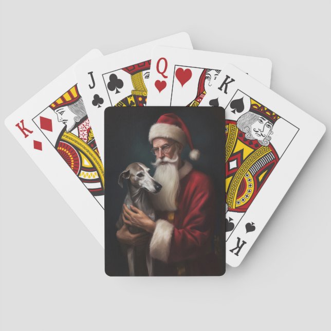 Baraja De Cartas Greyhound Con Navidades Festividades De Santa Clau (Reverso)
