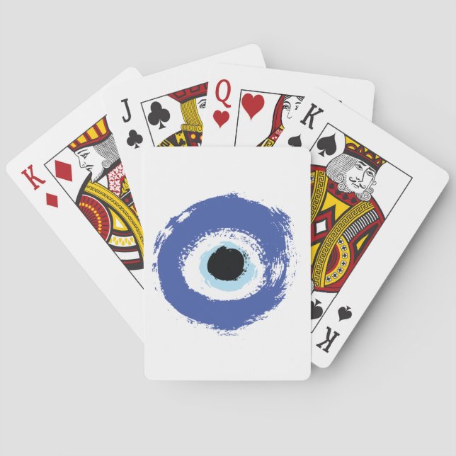 Baraja De Cartas Griego artificial de ojos malvados (Reverso)
