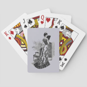 Baraja De Cartas Gris de lavanda de estilo victoriano