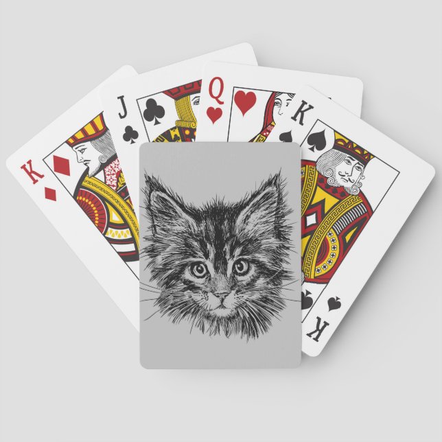 Baraja De Cartas Gris negro y blanco (Reverso)