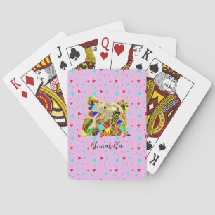 Baraja De Cartas Grizzly Bear Rosa