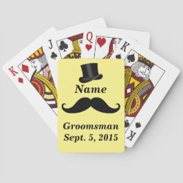 Baraja De Cartas Groomsman Top Hat Mustache Nombre personalizado y 