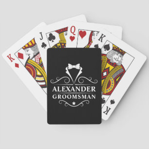 Baraja De Cartas Groomsman Tuxedo Tie Black
