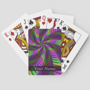 Baraja De Cartas Groovy Energetic Neon Colores Fractal Nombre del p