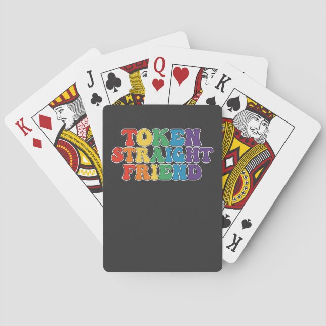 Baraja De Cartas Groovy LGBT Pride Token Straight Friend (Reverso)