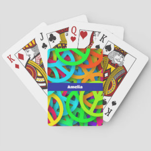 Baraja De Cartas Groovy Peace firma modelo arcoiris