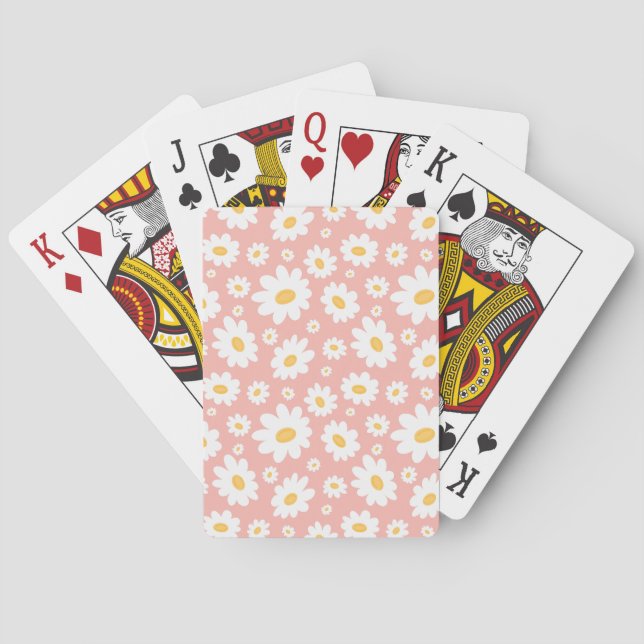 Baraja De Cartas Groovy Rubor Boho Daisy Floral Garden Pattern (Reverso)