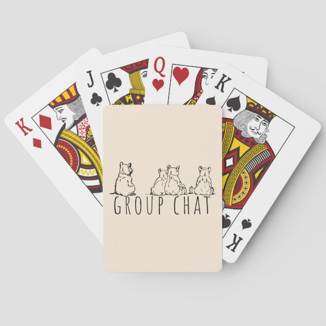 Baraja De Cartas Group Chat Cute Bears (Reverso)