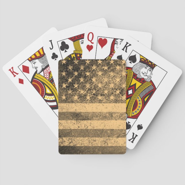 Baraja De Cartas Grunge 2 de la antigua bandera estadounidense (Reverso)