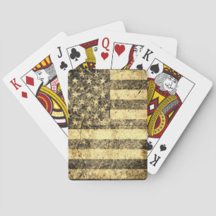 Baraja De Cartas Grunge 4 de la antigua bandera estadounidense