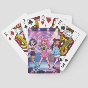 Baraja De Cartas Grupo de chicas de KPop de dibujos animados