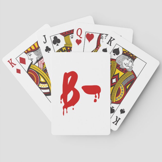Baraja De Cartas Grupo sanguíneo B - Hospital negativo de #Horror (Reverso)