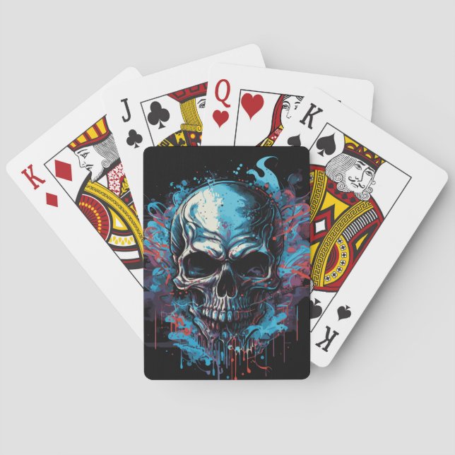 Baraja De Cartas Gruseliger Totenkopf (Reverso)