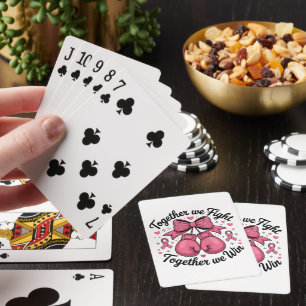 Baraja De Cartas Guantes de boxeo con lazo rosa concienciación sobr